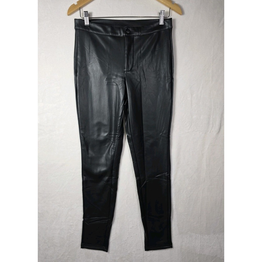 Esmara Faux Leather Pants Women's US 6 Black Skinny Stretch High Rise NWT - Picture 2 of 9